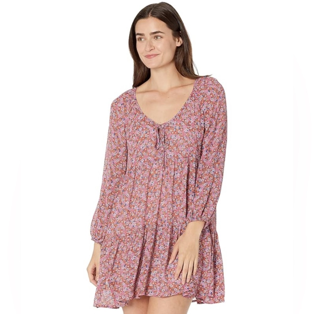 Sanctuary New Crush Babydoll‎ Dress Sz Large Sheer Barbiecore Peasant Boho